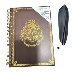 Harry Potter Hogwarts Crest Notebook & Feather Pen Set Journal Diary Book Wizard